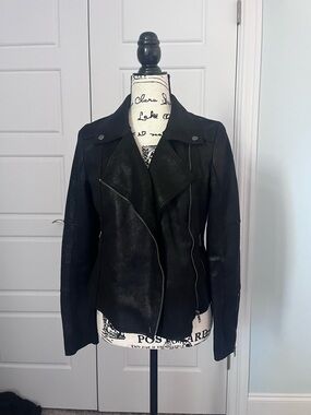 Marrakech Black Faux Suede Women's Asymmetrical Moto Jacket